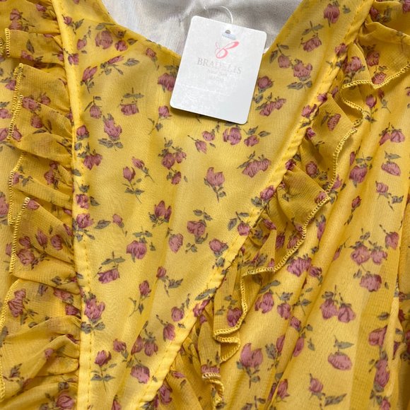 New Topshop Gold Gingham  Wrap Midi Dress 10 - Picture 2 of 2